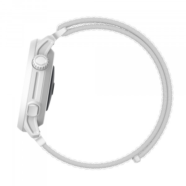 Coros PACE 2 GPS-Sportuhr White mit Nylon-Armband (Weiß)